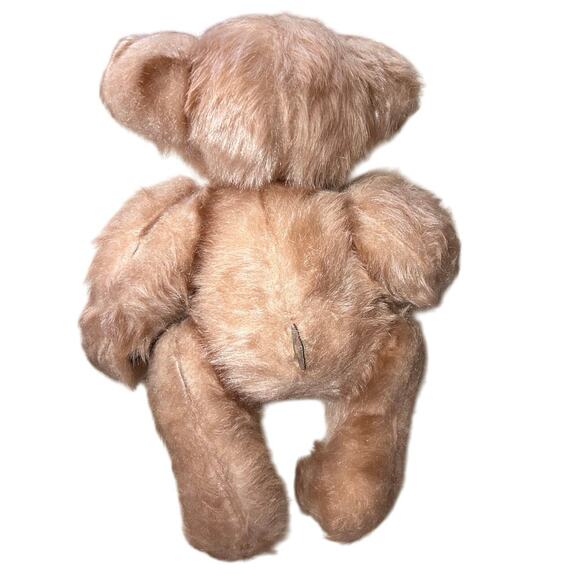 Vintage Teddy Bear Musical Lullaby Wind Up Mohair Jointed 14” Maker Unknown - Picture 3 of 7